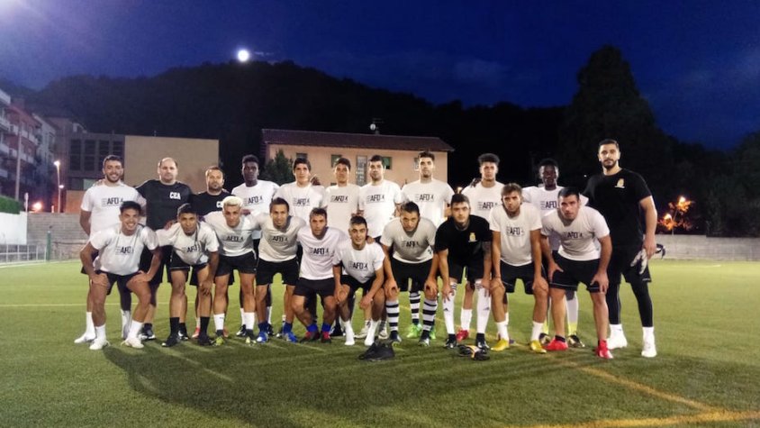 Els jugadors i tècnics de l'Abadessenc en el primer entrenament del curs 2019/20