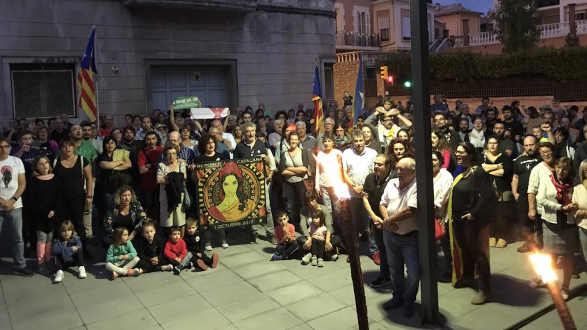 Concentració a la plaça 1 d'Octubre de Ripoll