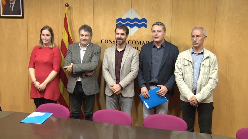 Roda de premsa per reclamar millor transport cap a la Garrotxa, avui al matí