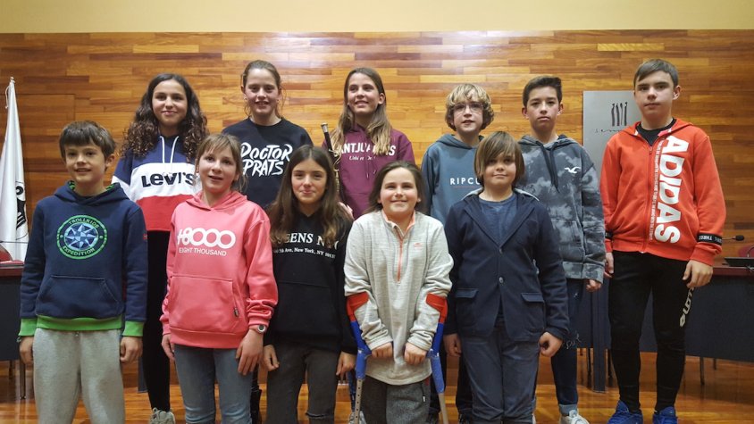 Els membres del nou consistori juvenil de Sant Joan de les Abadesses