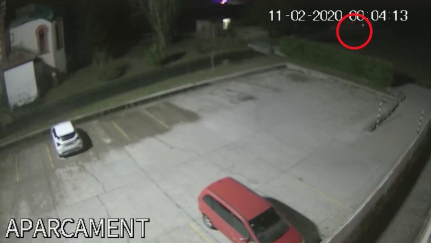 Les càmeres de vigilància de Corisa Media Grup han captat com el cotxe queia al canal