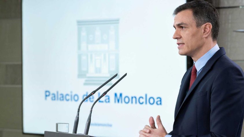 Roda de premsa del president del govern espanyol, Pedro Sánchez