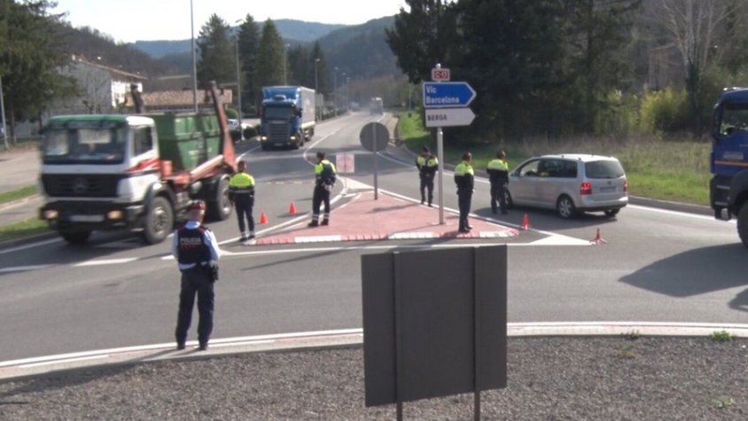 Control establert a Ripoll aquesta tarda
