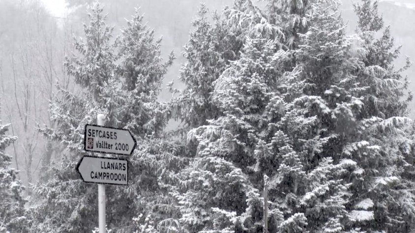 Paisatge nevat aquest matí a Vilallonga de Ter