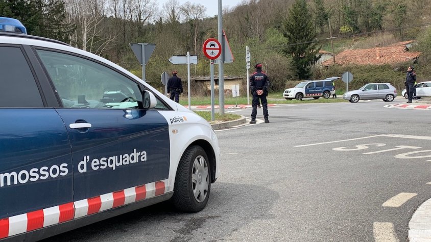 Control policial de dissabte al matí a l'entrada sud de Ripoll