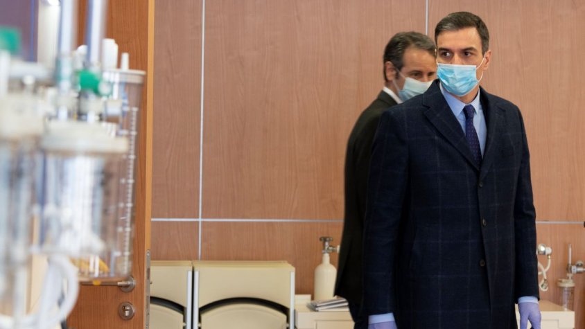 Pedro Sánchez, durant una visita a una empresa aquest divendres