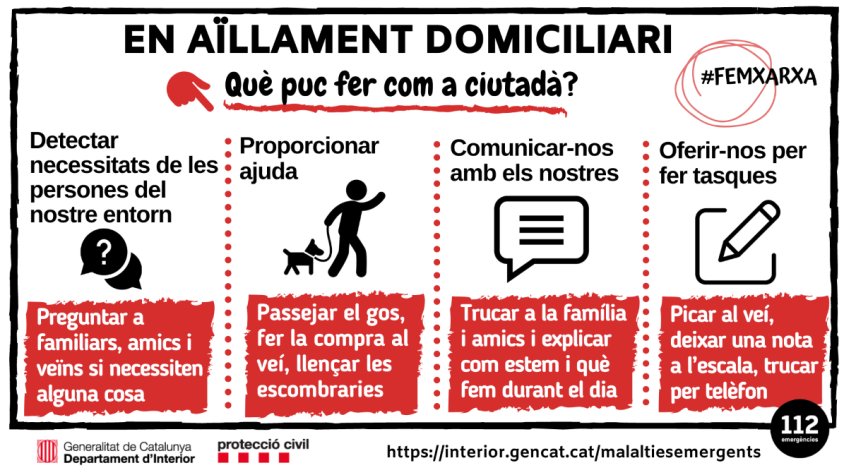 Alguns consells per al confinament presents a la web