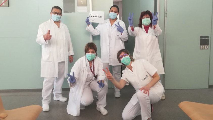 Agraïment a la feina dels professionals sanitaris