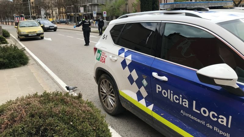 Un dels controls que la Policia Local de Ripoll ha fet aquests dies de Setmana Santa