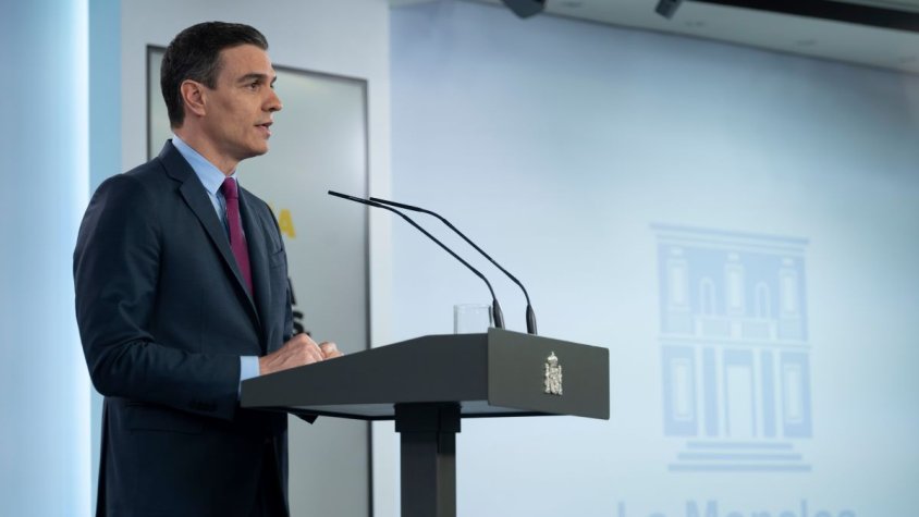 El president Pedro Sánchez en una compareixença recent