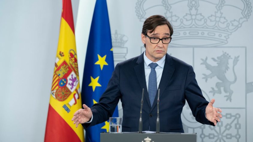 El Ministre de Sanitat, Salvador Illa, en roda de premsa