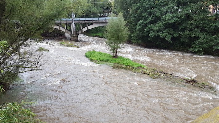 El riu Ter al seu pas per Ripoll aquest matí