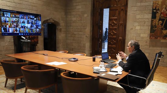 Reunió de Quim Torra per videoconferència amb la resta de presidents autonòmics