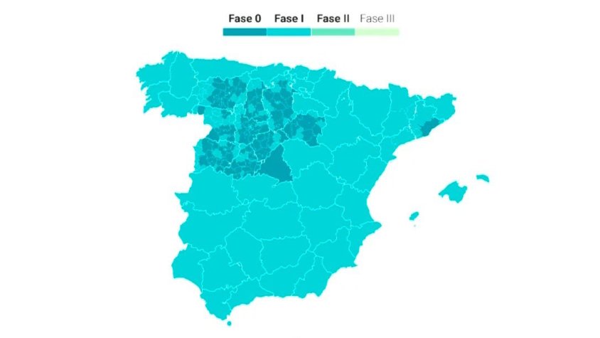 El mapa de la desescalada actualitzat divendres 15 de maig
