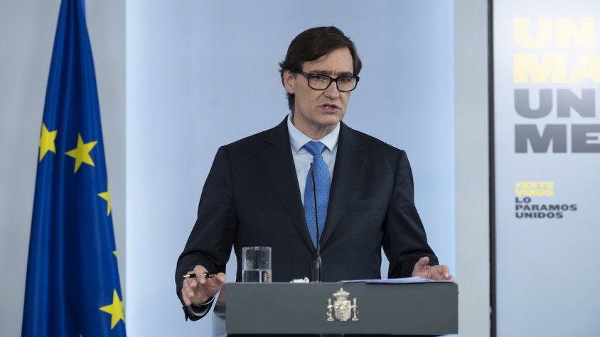 El ministre Salvador Illa en roda de premsa