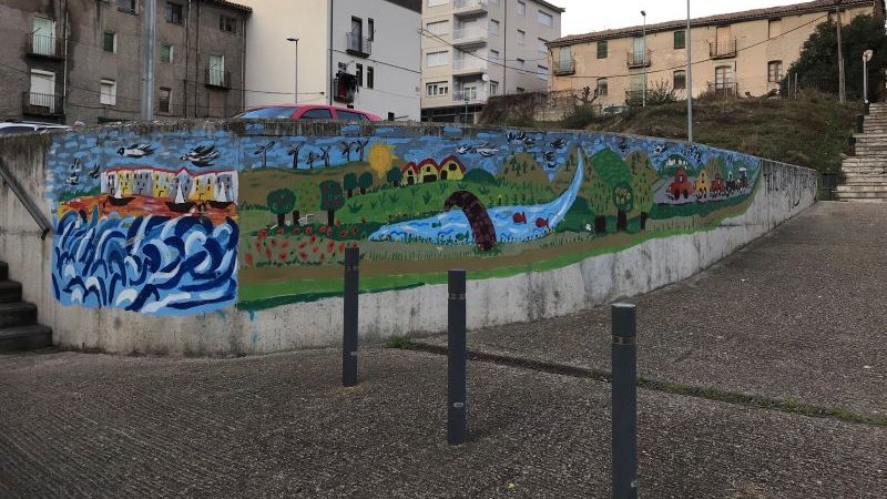 Una de les intervencions artístiques al passeig Vedruna
