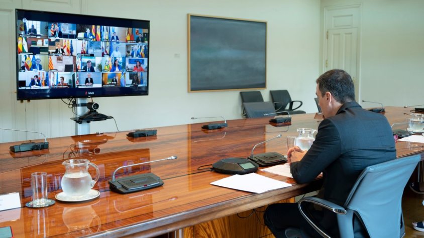Reunió telemàtica del president espanyol amb els presidents autonòmics