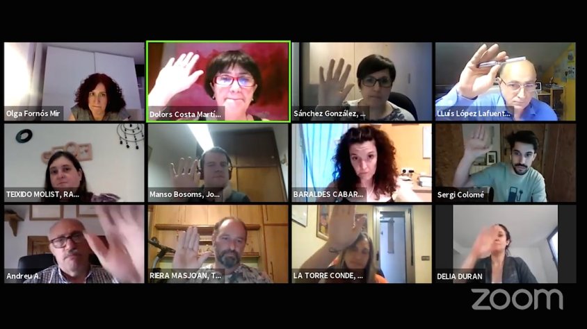 Un instant del ple telemàtic de Campdevànol