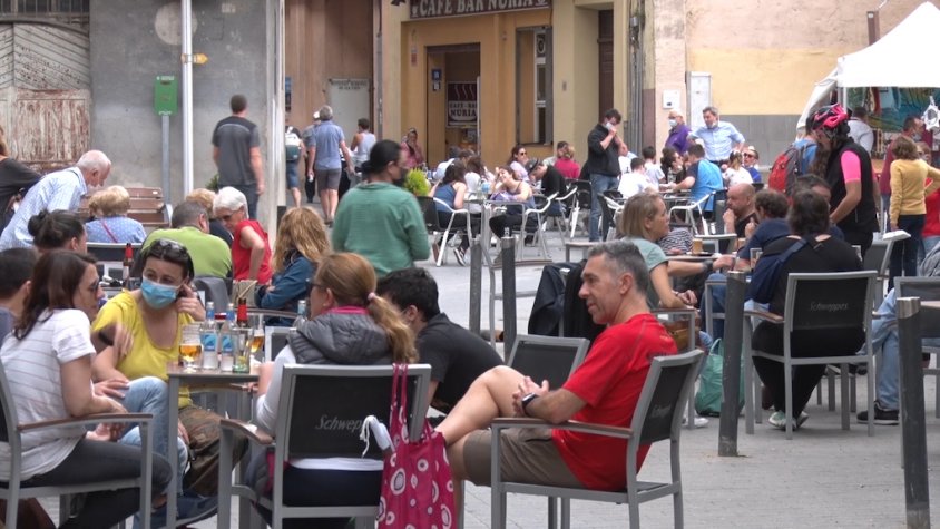 Ambient a la plaça del Mercat de Ribes de Freser