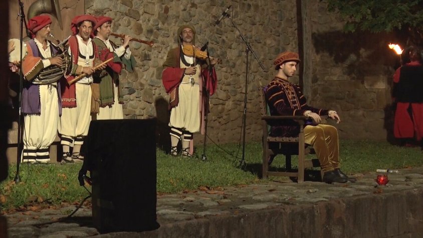 Un instant de l'espectacle dels Xarop de Canya a Sant Joan