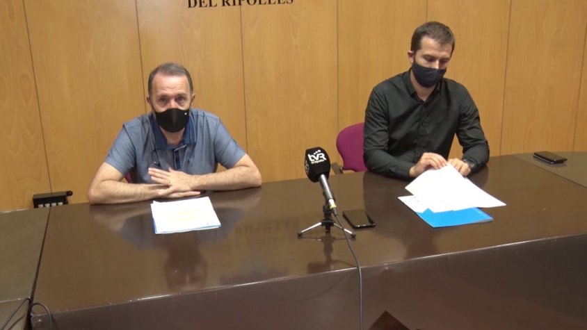 El Conseller d'Hisenda, Josap Maria Creixans i el president del Consell, Joaquim Colomer