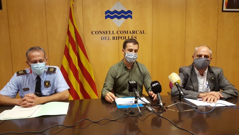 Rafael Manzano, Joaquim Colomer i Albert Ballesta a la roda de premsa d'aquest matí