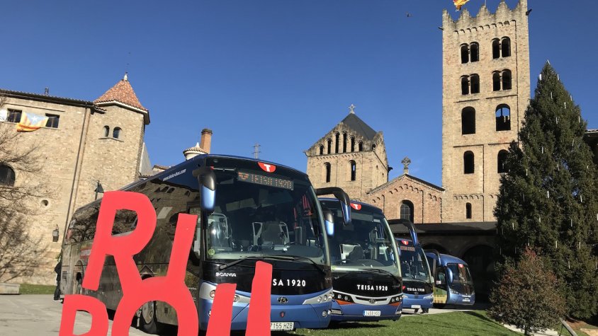 La flota d'autobusos de Teisa, a Ripoll