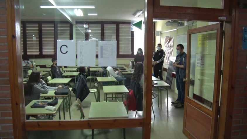 Una de les sessions a l'Institut Abat Oliba de Ripoll