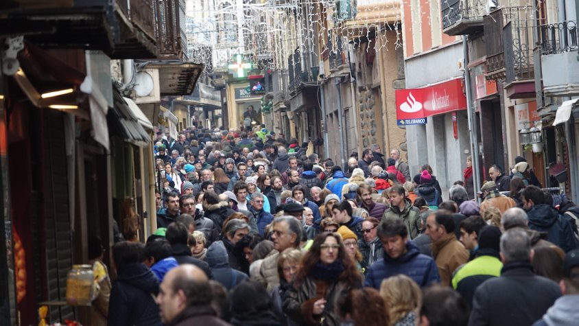 El carrer València de Camprodon, durant la Puríssima de l'any passat