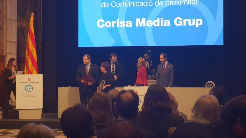 Acte d'entrega del guardó a Corisa Media Grup