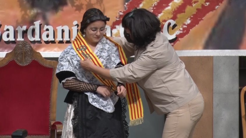 Moment que proclamen la nova pubilla d'aquest any 2021 a Campdevànol