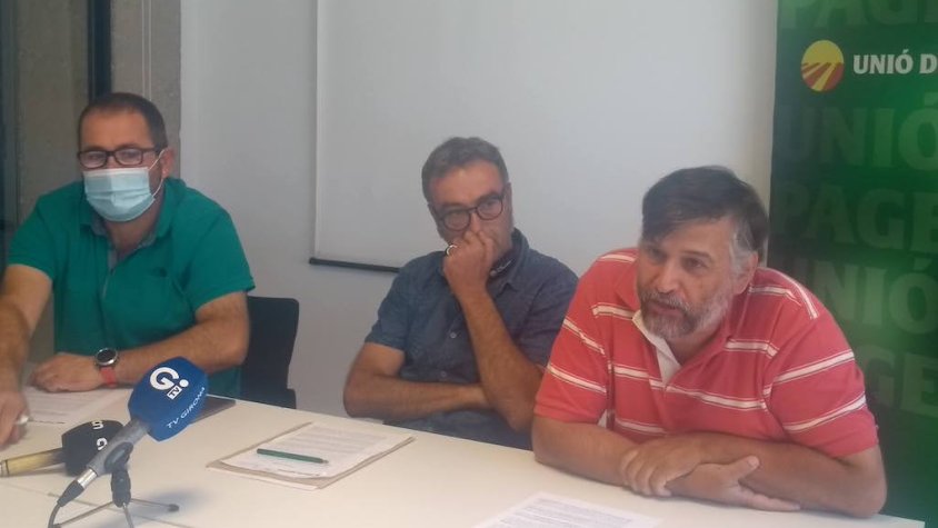 Jordi Armengol, Marc Xifra i Joan Caball durant la roda de premsa d'aquest divendres