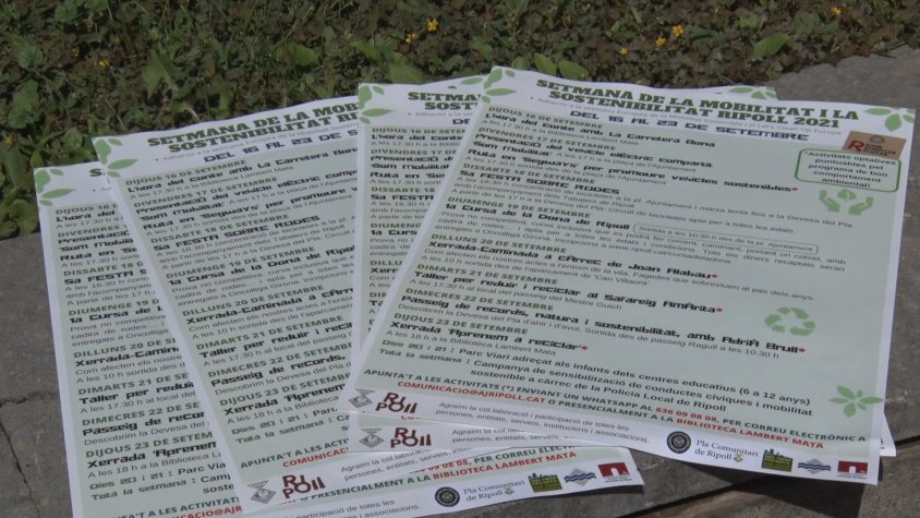 Cartells de la programació durant la Setmana de la Mobilitat i la Sostenibilitat