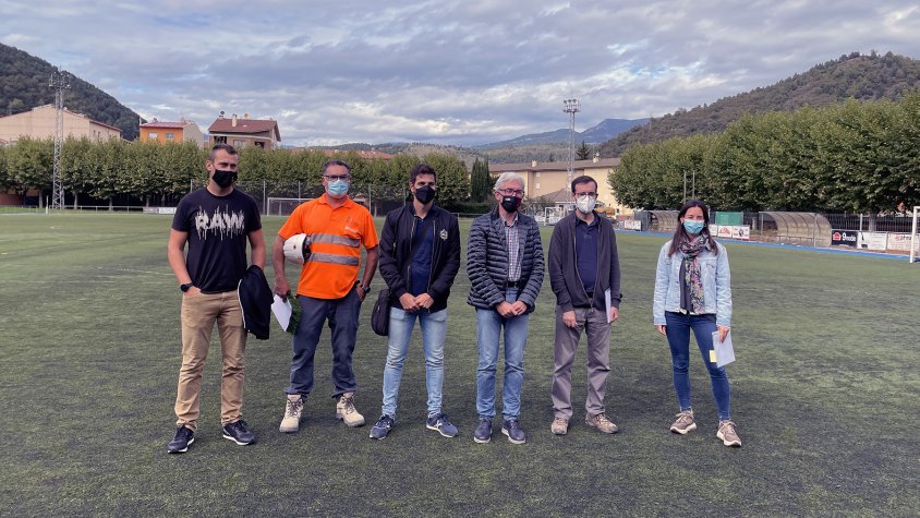Dimarts es va firmar l'acta de replanteig de l'obra amb els tècnics i el regidor d'Esports, Josep Isern