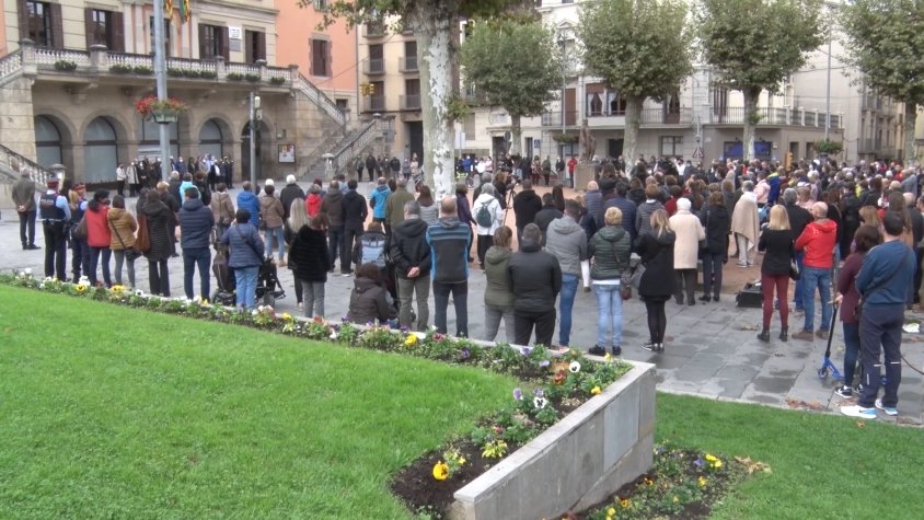 Durant la concentració d'aquest migdia a Ripoll