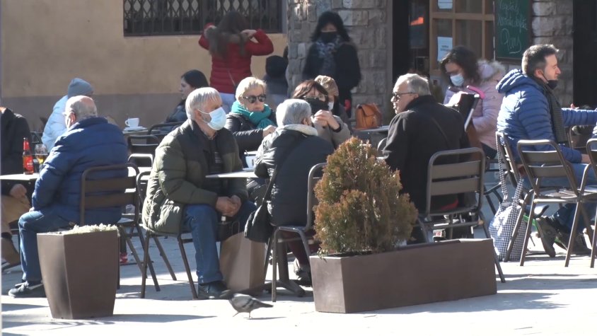 Una de les terrasses de Ripoll el passat cap de setmana