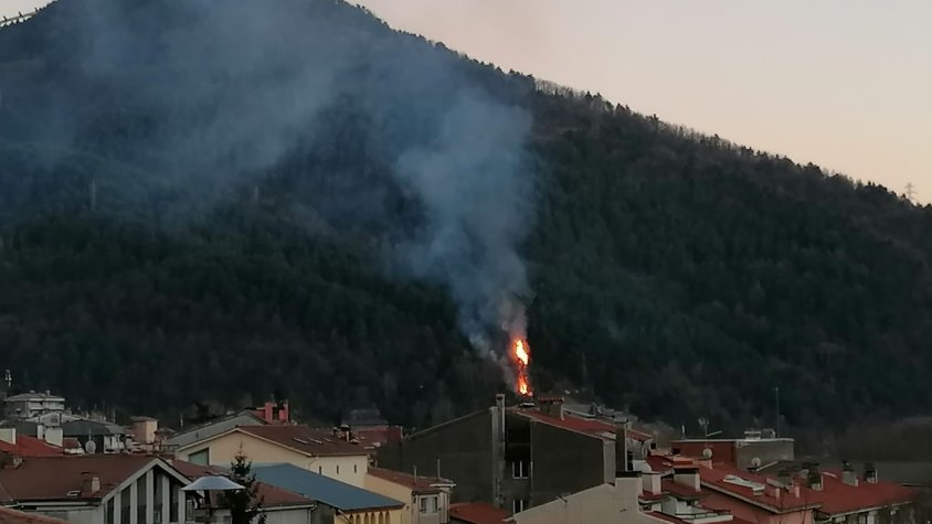 Petit incendi a la muntanya de Sant Antoni de Ripoll