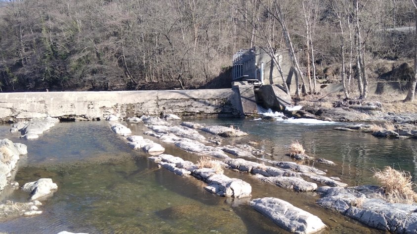La resclosa de Can Villaura a la sortida de Ripoll