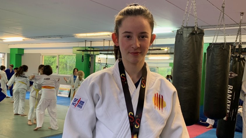Ivet Beltran amb la medalla de bronze del Campionat d'Espanya de Judo en edat escolar
