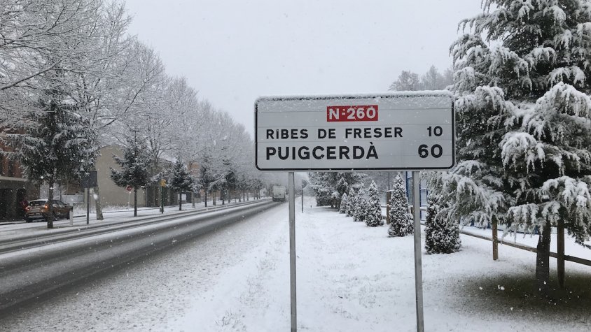 La N-260 a Campdevànol, aquest matí