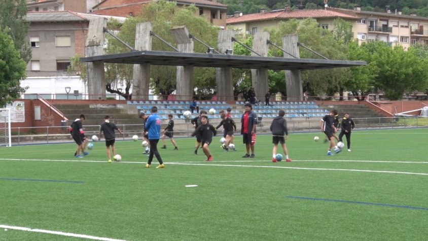 Un dels equips del club entrenant