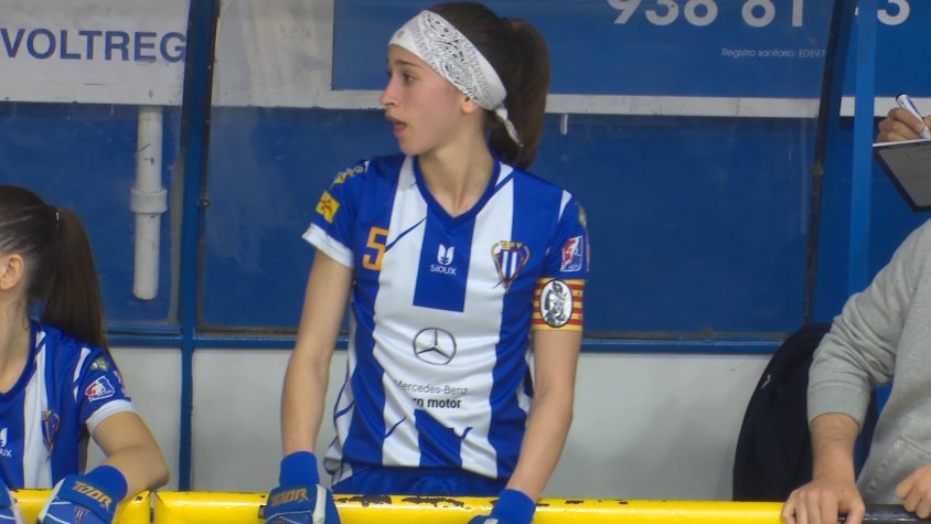 Aina Arxé en un partit de l'Ok Lliga Iberdrola d'aquesta temporada jugat a Sant Hipòlit de Voltregà