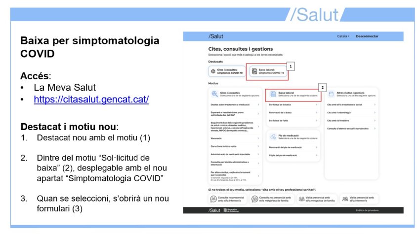 Caldrà omplir un formulari a l'aplicatiu 'Lamevasalut'