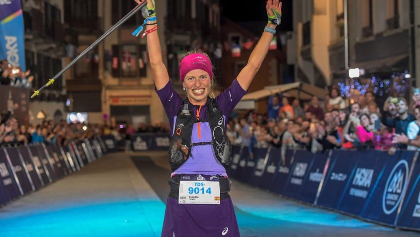 Clàudia Tremps a l'arribada de la UTMB
