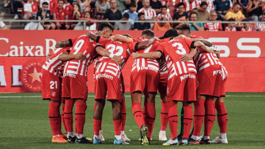 Durant el partit que va disputar el Girona Futbol Club  davant el Celta de Vigo
