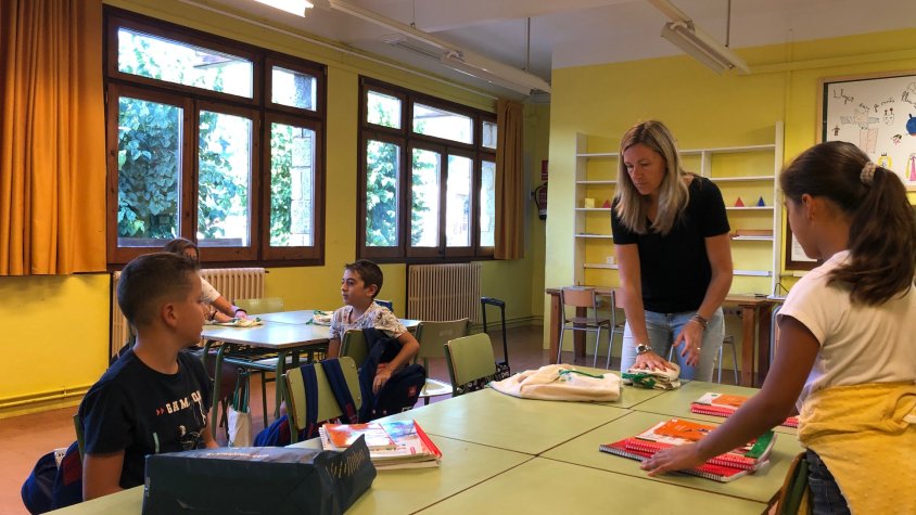 Una de les aules de l'escola Les Moreres de Llanars