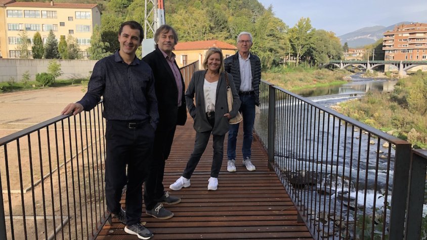 Joaquim Colomer, Jordi Munell, Manoli Vega i Josep Isern inauguren l'espai
