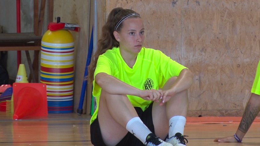 Corina Durante a l'entrenament de la selecció catalana al pavelló de l'Avellaneda