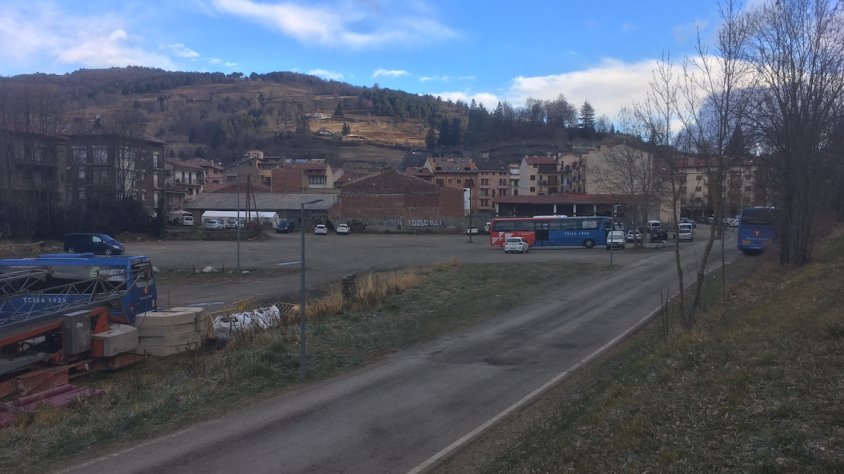 Aparcament de l’entrada de Camprodon