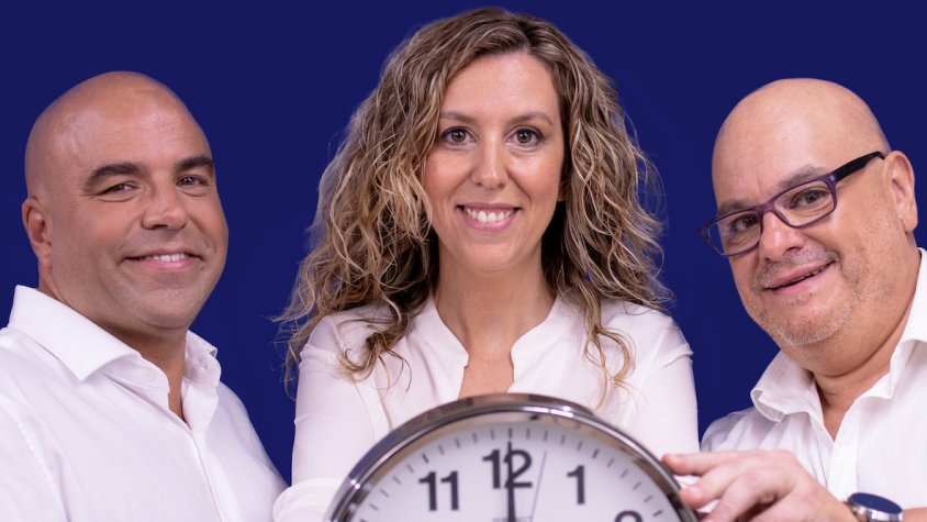 Joel Tallant, Neus Asín i Pere Farjas, presentadors del programa